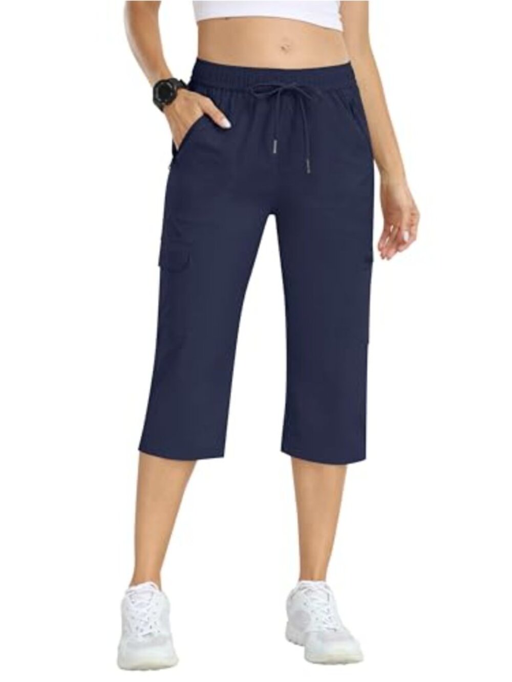 Women's Quick Dry Water Resistant Cargo Hiking Capris with Pockets UPF 50+